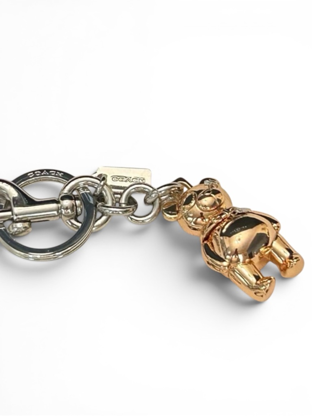 COACH 3D Bear in Rosegold Key Ring/Bag Charm - Picture 3 of 5